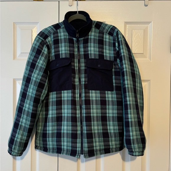 Outerknown-Blanket Evolution Reversible Checked Organic Cotton and ECONYL Jacket - Picture 2 of 7